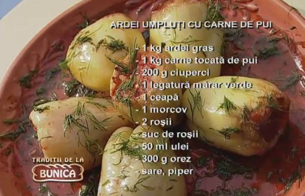 Ardei umpluti cu carne de pui si ciuperci