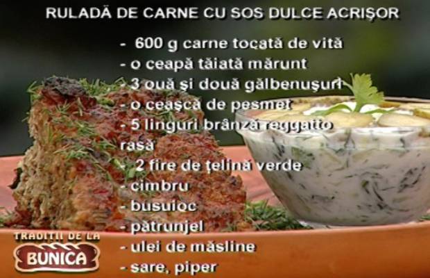 Rulou de carne cu glazura dulce-acrisoara