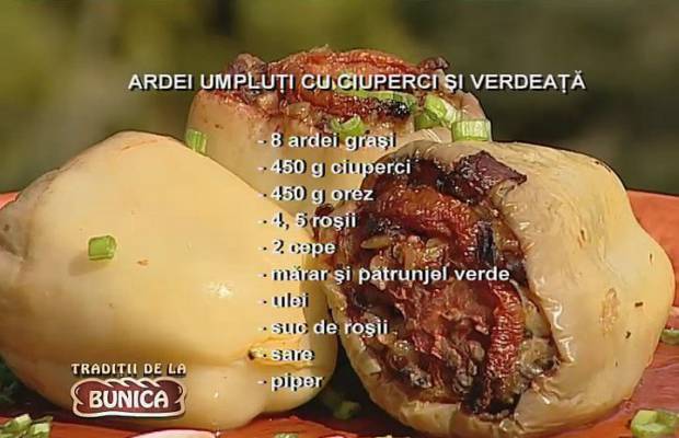 Ardei umpluti cu ciuperci si verdeata 