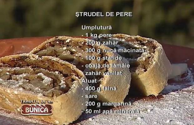 Strudel cu pere - de post