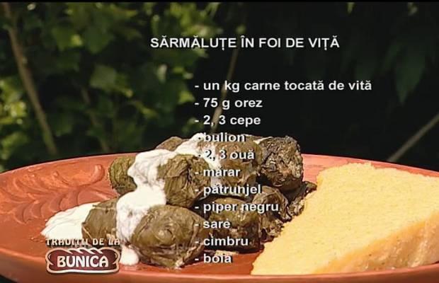 Sarmale in foi de vita