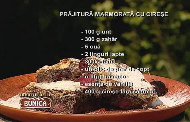 Prajitura marmorata cu cirese