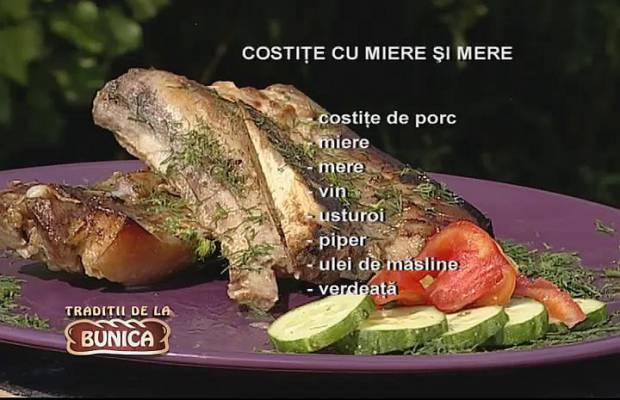 Costite de porc cu miere si vin