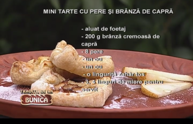 Mini tarte de pere si branza de capra