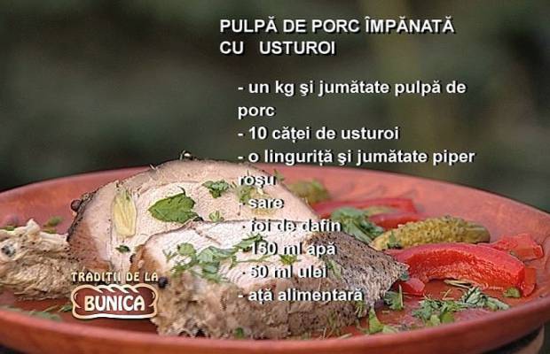 Pulpa de porc impanata cu usturoi