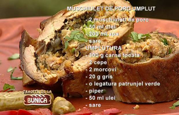 Muschiulet de porc umplut