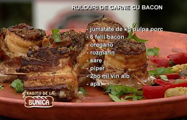 Rulouri din carne de porc si jambon