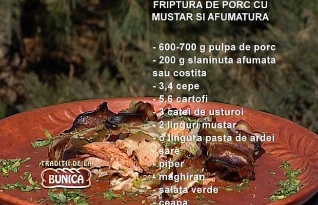 Friptura de porc cu mustar si afumatura