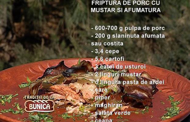 Friptura de porc cu mustar si afumatura